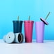 thumbnail image 5 of Vaso portátil de acero inoxidable de doble capa Meuva con aislamiento y borde, vaso creativo con pajita, pintura duradera, vasos dietéticos de 500 ml, recipientes para almacenar alimentos con, 5 of 8
