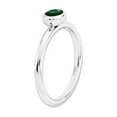 thumbnail image 3 of Gem & Harmony Lab-Created Emerald Ring 2/5 Carat (Ctw) in Sterling Silver for Women, 3 of 6