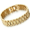 thumbnail image 6 of QQTDFG 8.66" 15mm New Men's Wristband Link Heavy Solid Stainless Steel Hip Hop Bracelet-Rose Gold, 6 of 9