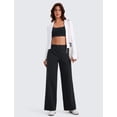 thumbnail image 3 of Pantalones casuales CRZ YOGA elásticos de pierna ancha para mujer, color negro, tamaño mediano, 3 of 4
