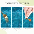 thumbnail image 6 of Ocean Waves Teal Turquoise Blue Waterproof Picnic Patio Party Round Table Cloth Cover Decorations Fabric 60 Inch Circular Tablecloth for 20-47 Inch Home Dining Room Kitchen Decor, 6 of 6