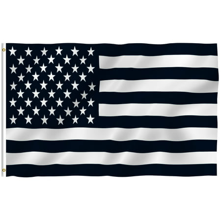ANLEY [Fly Breeze] 3x5 Foot Black and White American Flag - Vivid Color and UV Fade Resistant - Canvas Header and Double Stitched - Recession USA Flags Polyester with Brass Grommets 3 X 5 Ft