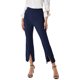 thumbnail image 4 of VISgogo Pantalones recortados casuales para mujer, cintura alta, color sólido, pierna acampanada, pantalones divididos con bolsillos VISgogo  moda, 4 of 6
