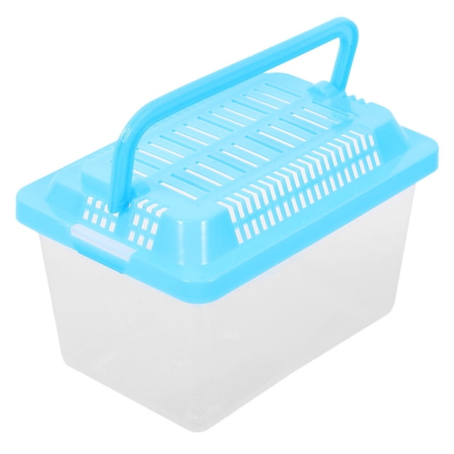 Boîte d'Alimentation Portable pour Petite Tortue Maison Poissons Rouges Boîtes pour Tortues Habitat pour Reptiles Boîte pour Poissons Rouges Aquarium Transparent Aquarium à Main