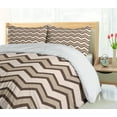 thumbnail image 5 of Ambesonne Tan Duvet Cover Sets, Classic Chevron Zigzags, 2-King, Brown and Tan, 5 of 7