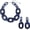 Navy Blue, variant on Acrylic Chunky Statement Necklace for Women Cube Link Chain Collar Necklace and Hoop Earrings Costome Jewelry Set(NK-10667-Deep Green)