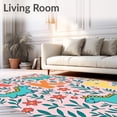 thumbnail image 2 of ODIKA 8'x10' Machine Washable Non-Slip Area Rug, Prehistoric Animal Alphabet Garden Featuring Dinosaur Letter Characters High Traffic Rug with Pad, Pink, 697979, 2 of 8