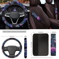 thumbnail image 5 of Yuyamidu Hummingbird Car Seat Cover Set with Floor Mats Purple Rose Steering Wheel Cover Seat Belt Strap Pads Cup Holder Gear Shift Knob Cover Set, 15 Pack, 5 of 6