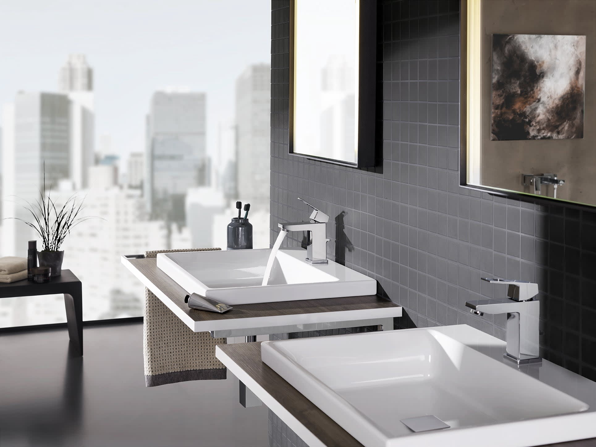 Grohe 23 133 A Eurocube 1.2 GPM Single Handle Single Hole Bathroom Faucet - Chrome