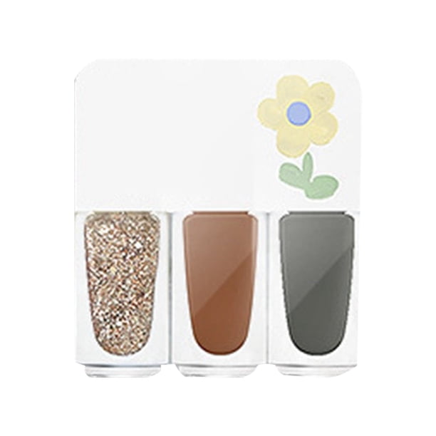 Esmalte de uñas de tres colores, sin horneado, secado rápido, set duradero, desprendible, a base de agua, manicura, 1 ml