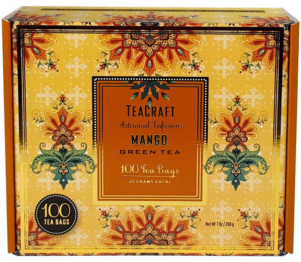 TeaCraft Artisanal Infusions Mango Green Tea 100 Tea Bags (200g