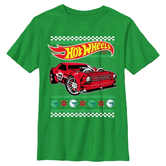 Boys Hot Wheels Ugly Sweater Car Logo T Shirt