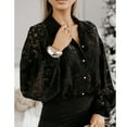 thumbnail image 6 of Blmnix Womens Button Down Shirts Black Sheer Sexy Gothic Long Sleeve Tops Long Sleeve V-Neck Tops, 6 of 7