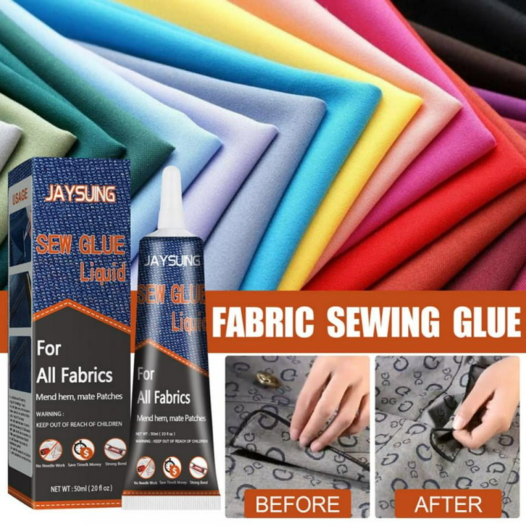  Quick Dry Multi Fabric Sew Glue, Instant Sew Glue Bonding  Liquid, Ultra-Stick Fabric Glue for Clothing Permanent Washable (2Pcs) :  Arts, Crafts & Sewing