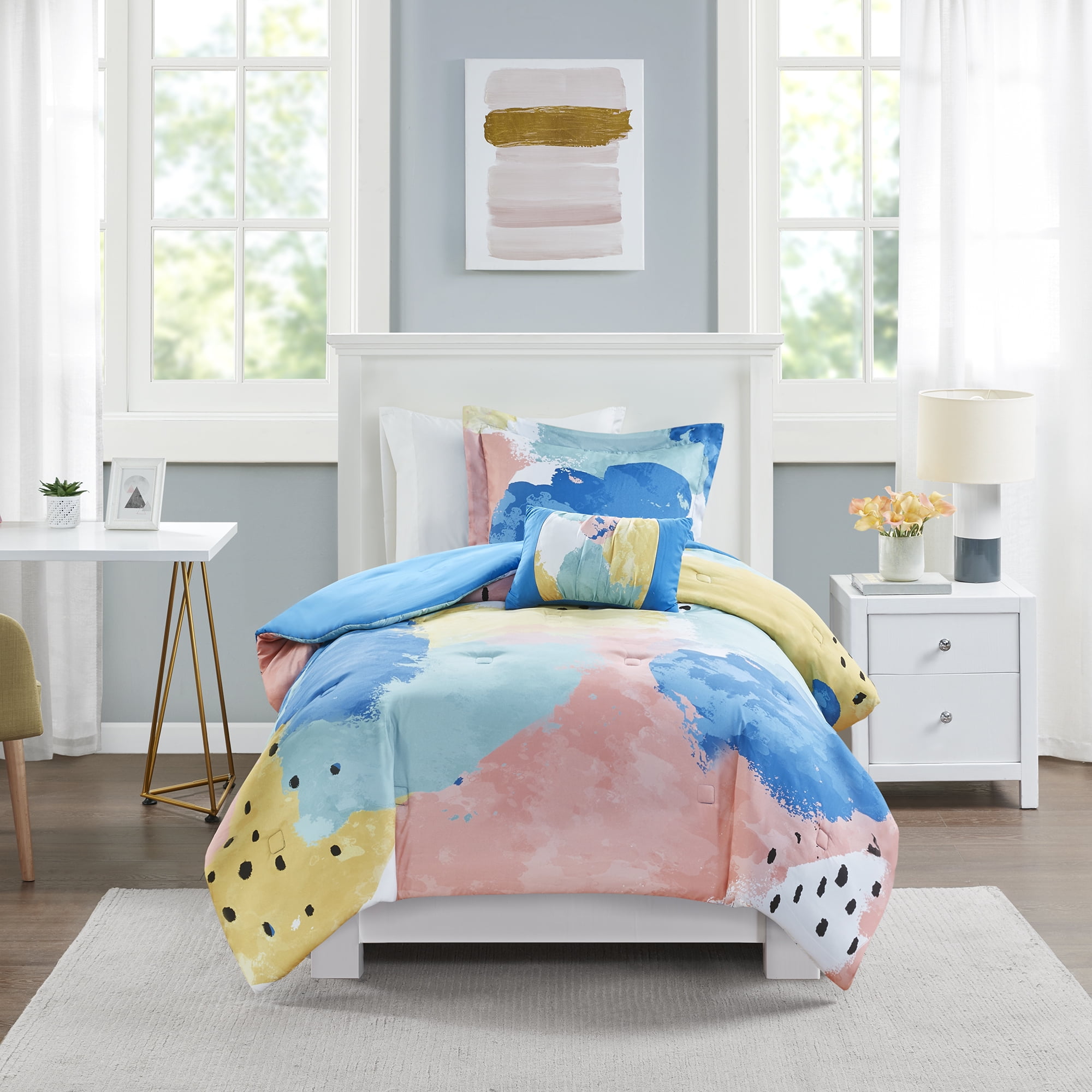 Blue and yellow twin comforter sets sale