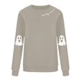 thumbnail image 5 of NMMUED Halloween Sweatshirt Women, Fall Clothes, Halloween Tees for Women, Womens Fall Tops, Halloween Crewneck, Pullover Sweatshirts for Women, Beige L, 5 of 7