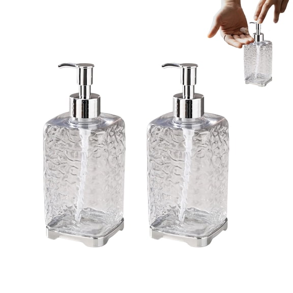 White Hand Soap Dispenser Pump Bottle - 450ml Refillable Liquid Soap Dispenser for Bathroom & Kitchen | Leak-Proof Matte Finish with Precision Pump