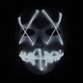 thumbnail image 4 of Gustave Scary Halloween LED Mask EL Grow Mask 3 Lighting Modes LED Light UP Creepy Face Mask for Halloween Costume Cosplay Party "White", 4 of 13