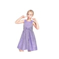 thumbnail image 1 of Robe Fille Vintage Grise Évasée Jacquard Satinée Fête 6 Ans, 1 of 7