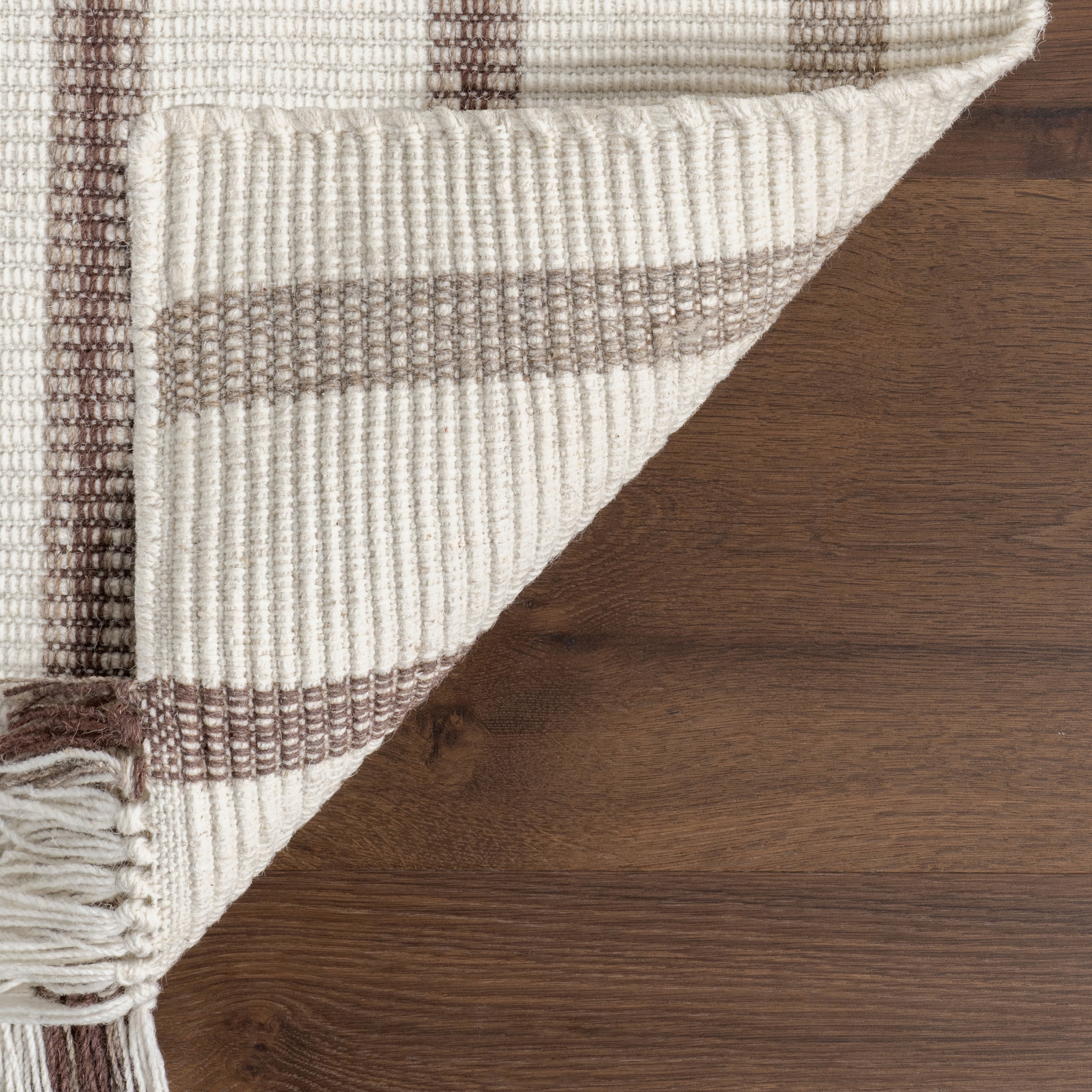Rugs USA Toluca Striped Wool Area Rug, 2' 6" x 8', Runner, Toluca Ivory