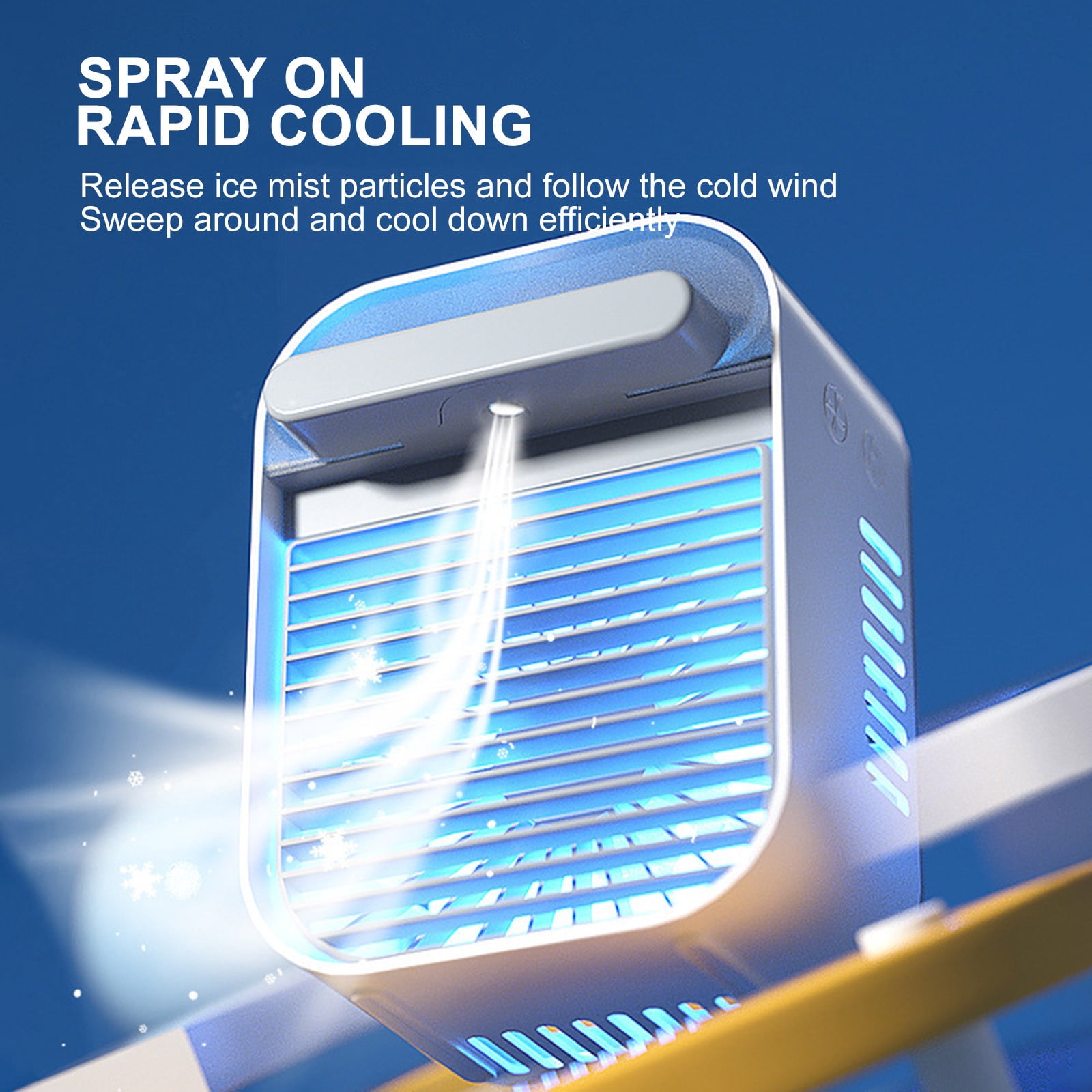 Evaporative Air Cooler, 3-IN-1 Swamp Cooler with Water Tank, Portable Cooling Fan, USB Charging Spray Cool Humidification Desktop Fan for Indoor, Home, Office, Kitchen, Bedroom