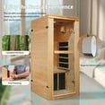 thumbnail image 4 of Far Infrared Sauna with 5 Resin Heating Plates, Home Sauna with Bluetooth Music Player, Ambient Light and Sole Control, 2.7’ x 2.3’ x 5.2’, 4 of 6