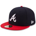 thumbnail image 1 of New Era Chapeau Ajusté 59FIFTY Collection Braves Marine/rouge pour Hommes, 1 of 6