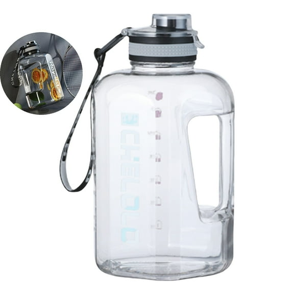 VQPeo Water Jug with Flip-top Lid and Handle Strap, Leak-proof Reusable Large Capacity Wide Mouth Water Bottle for Outdoor Sports Fitness Gym Hiking
