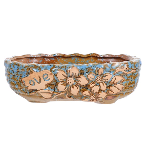 7.48 Inch Ceramic Planter Pot, Large Indoor Plant Pot for Office Desk, Windowsill, Decoration