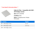 thumbnail image 2 of Cabin Air Filter - Compatible with 2009 - 2018 Dodge Journey 2010 2011 2012 2013 2014 2015 2016 2017, 2 of 2