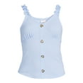 thumbnail image 5 of No Boundaries Juniors Rib Button Front Tank Top, 5 of 5