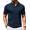 Navy Blue, variant on COOFANDY Mens Knit Polo Shirts V Neck Short Sleeve Stretch Polo T Shirt Casual Golf Shirts