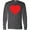 Charcoal Grey, variant on Inktastic Red Heart Long Sleeve T-Shirt