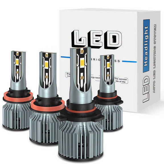 9005 H11 Combo LED Headlight High/Low Beam Bulbs 6000K for 2012-2018 Toyota Prius V