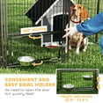 thumbnail image 6 of PawHut Dog Kennel Outside with 2 Rooms, Large Outdoor Dog Kennel with Rotating & Adjustable Height Bowls, 13.5' x 9.4' x 5.1', 6 of 10