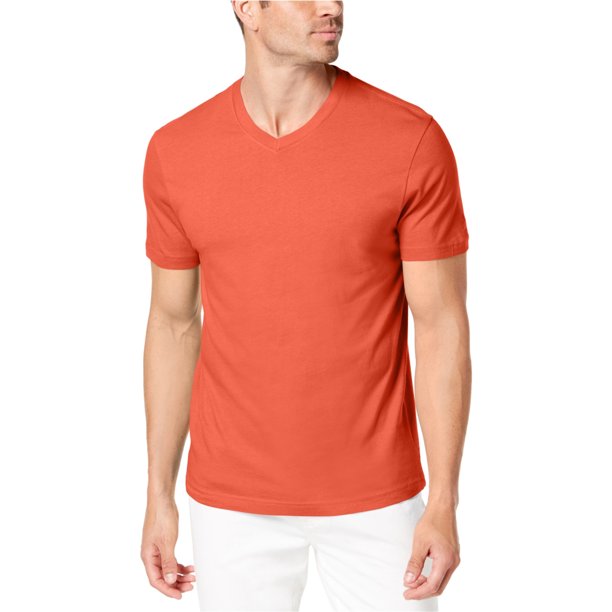 Camiseta básica Club Room SS para hombre, naranja, pequeña