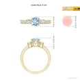 thumbnail image 4 of ANGARA Natural Classic Three Stone Aquamarine and Diamond Ring in 14K Yellow Gold for Women (Size-6mm) | March Birthstone, Birthday, Anniversary, Jewelry Gift for Women | Natural Aquamarine Ring, 4 of 9