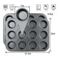 thumbnail image 3 of 3 Moldes Charola 12 Cupcakes Acero Anti-adherente Repostería, 3 of 6