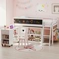 thumbnail image 6 of Joywind Wood Twin Size Low Loft Bed with Storage and Desk for Kids Teens, White, 6 of 7