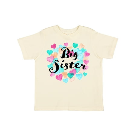 

Inktastic Big Sister Colorful Hearts Design Gift Toddler Toddler Girl T-Shirt