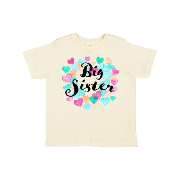 Inktastic Big Sister Colorful Hearts Design Girls Toddler T-Shirt