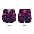 thumbnail image 5 of Lsque Purple-Red Skull Printed Women's Running Shorts with Liner Pockets,Elastic Quick Dry Workout Athletic Gym Yoga Shorts,Womens High Waist Shorts-X-Large, 5 of 9