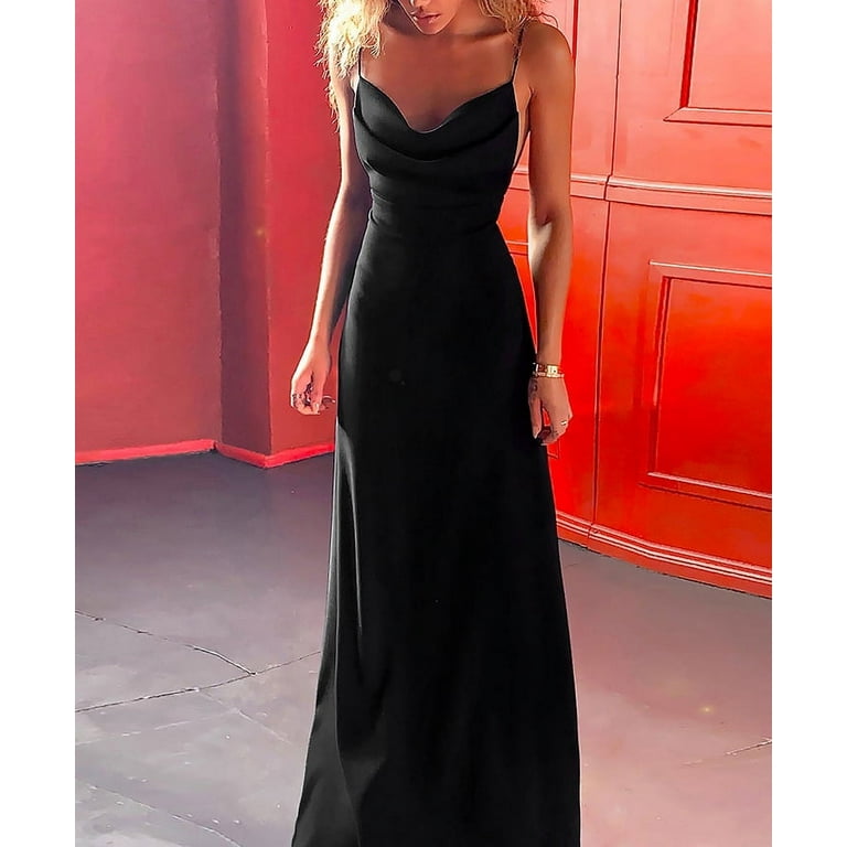 women s sexy sleeveless cocktail party long dress Amazon.com: Women Halter Neck Long Dress Sexy Cut Out Side Split Lace Up  Straps Sleeveless Bodycon Maxi Dresses Cocktail Party Dress A Black :  Clothing, Shoes & Jewelry