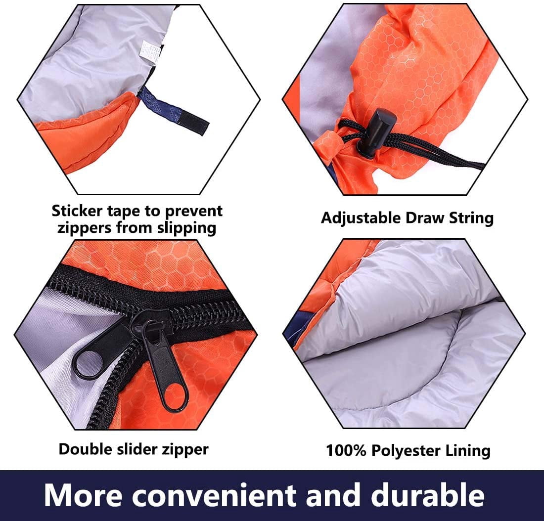 Camping Sleeping Bag 3 Seasons Lightweight &Waterproof with Compression Sack Indoor & Outdoor for Adults Kids