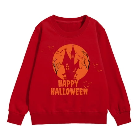 

Toddler Printed Sweatshirt Kids Long Sleeve Round Neck Tops Autumn Casual Loose Pullover Matching Halloween Costumes Halloween Costume Baby Halloween Baby