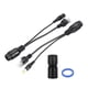 thumbnail image 1 of Kit de inyector divisor POE a prueba de agua de 2 pares, kit de cable de alimentación por Ethernet negro con conector DC de 5.5 x 2.1mm, 1 of 5