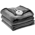 thumbnail image 1 of Electric Heated Blanket, Machine-Washable Flannel Blanket, 62" x 84" Twin Size Heated Throw Blanket with 10 Heat Levels, 8 Hours Auto Off, Overheating Protection, ETL Approved (Gray), 1 of 10