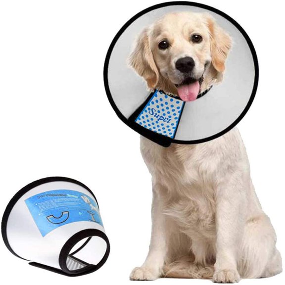 Dog Cone Collar Adjustable After Surgery, Comfortable Pet Recovery Collar & Cone for Large Medium Small Dogs, Elizabethan Dog Neck Collar Plastic Practical