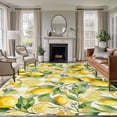 thumbnail image 2 of Summer Lemon Flower Area Rugs 5x7 ft Country Watercolor White Floral Yellow Plaid Washable Rug Non Slip Indoor Carpet Absorbent Floor Mat for Living Room Bedroom Dining Room, 2 of 9