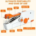 thumbnail image 2 of BSHAPPLUS® 36PCS Mini Portable Sewing Machine, Hand Cordless Sewing Tool Handheld Sewing Machine, Essentials for Home Quick Repairing and Stitch Handicrafts,Orange, 2 of 7